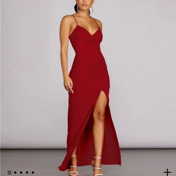 Windsor | Dresses | Windsor Sasha Formal High Slit Wrap Dress Red I Have Two Dresses M And L | Poshmark Windsor | Dresses | Windsor Sasha Formal High Slit Wrap Dress Red I Have Two Dresses M And L | Poshmark